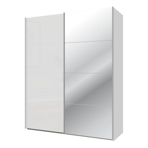 Szafa ubraniowa 170 cm Kolor Biały / Biały połysk